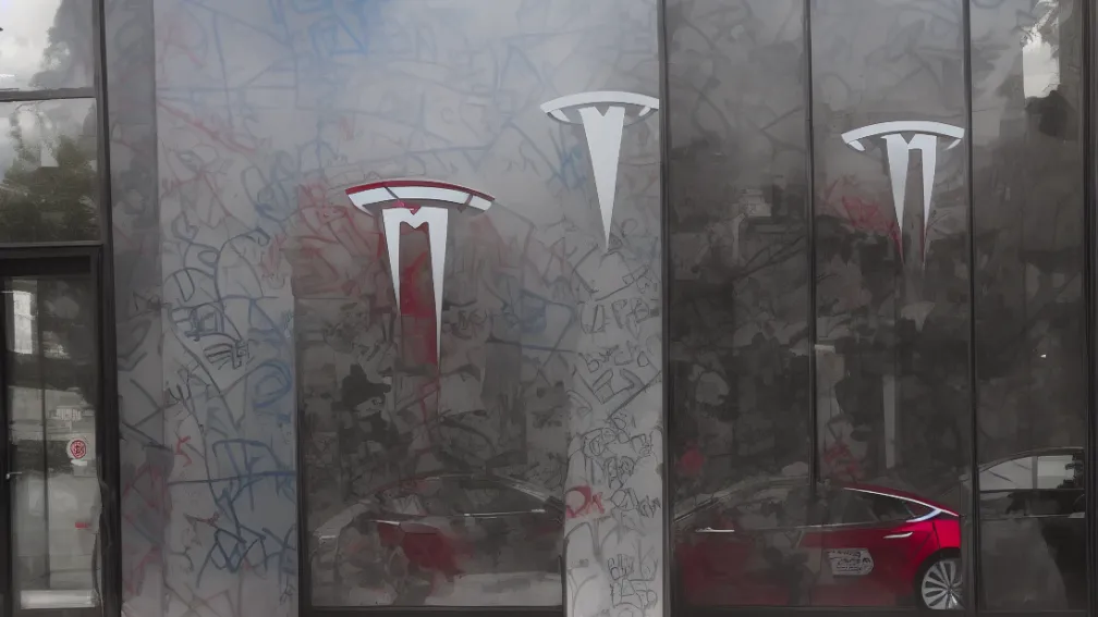 Экоактивисты атаковали Tesla Илона Маска в Нью-Йорке